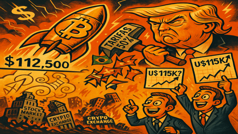 Bitcoin atinge novo recorde histórico de US$ 112.500 após anúncio de tarifas de Trump