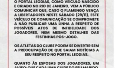 EXCLUSIVO: Leo Dias fica em silêncio sobre desvios de jogadores se Flamengo conquistar Libertadores