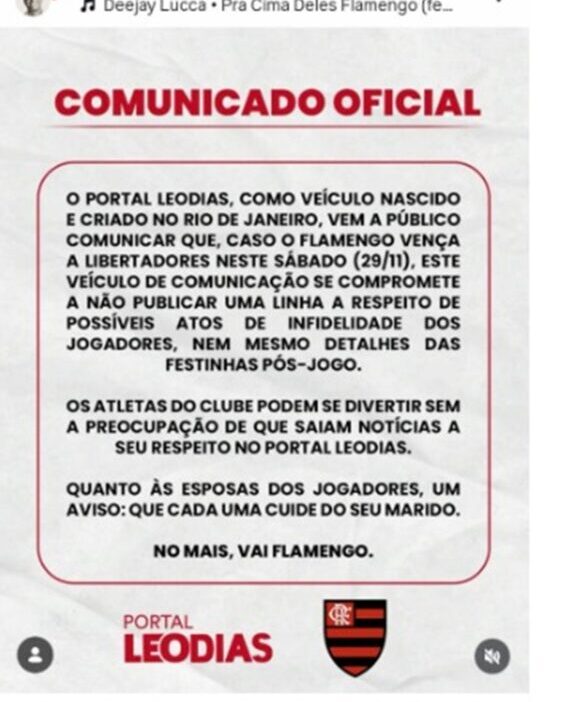 EXCLUSIVO: Leo Dias fica em silêncio sobre desvios de jogadores se Flamengo conquistar Libertadores