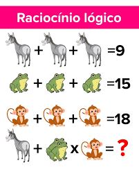 🐴 + (2 🐸 × 🐒) Qual será a resposta correta ?
