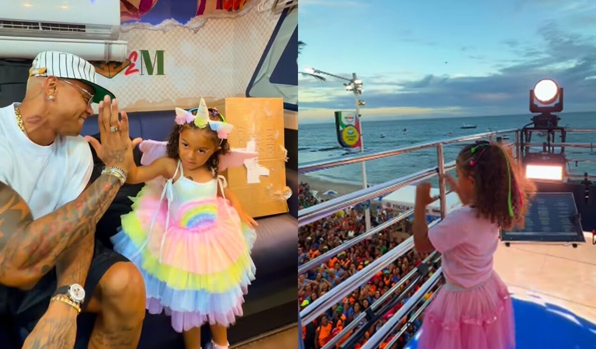 Filha de Léo Santana causa alvoroço no Carnaval ao roubar a cena ao dançar com o pai no vídeo que impressiona