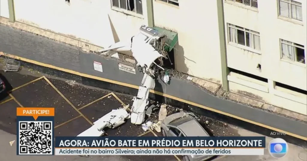 VÍDEO CHOCANTE: Avião cai e bate prédio em BH em tempo real (IMAGENS FORTE)