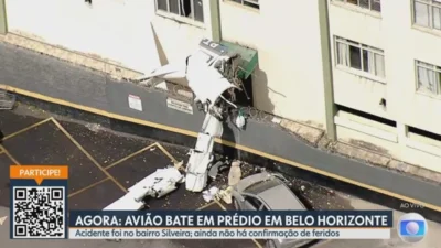 VÍDEO CHOCANTE: Avião cai e bate prédio em BH em tempo real (IMAGENS FORTE)